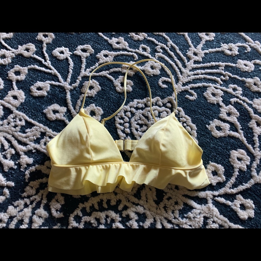 Cute yellow bikini shirt top